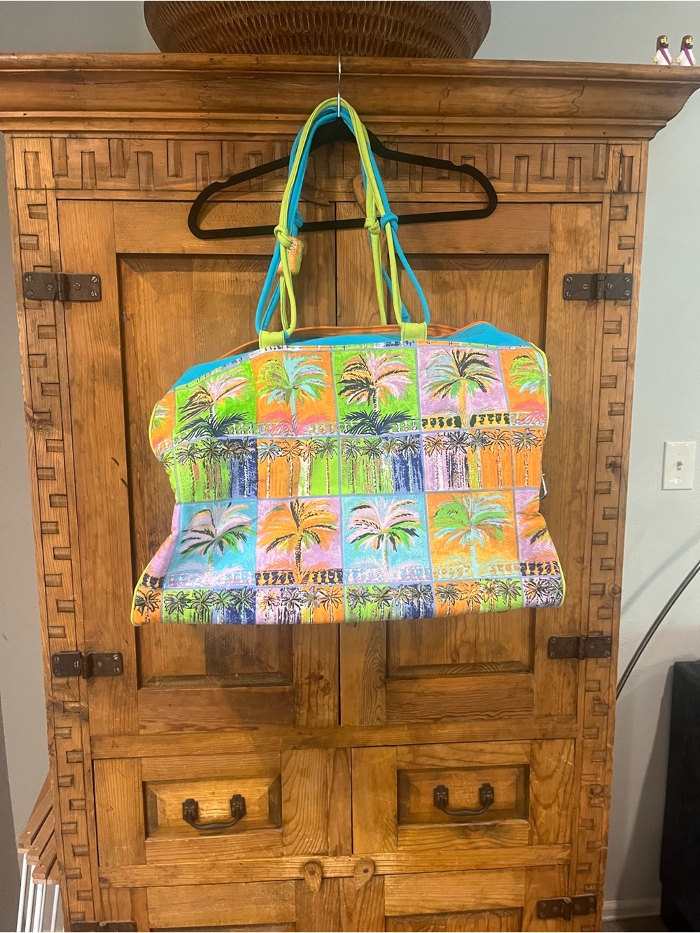 Tropical Palm Print Weekender/Pool Bag